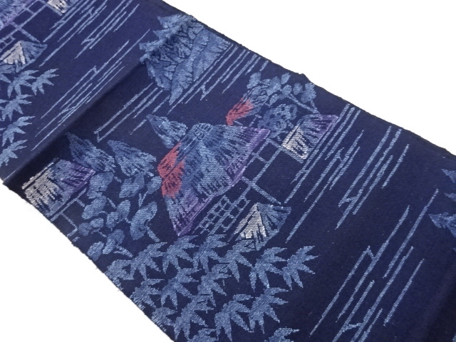 JAPANESE NAGOYA OBI / JAPANESE KIMONO / TSUMUGI / WOVEN PLANTS